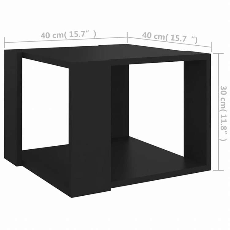 vidaXL コーヒーテーブル ブラック 40x40x30cm エンジニアリングウッド家具 テーブル アクセントテーブル コーヒーテーブル(代引不可)