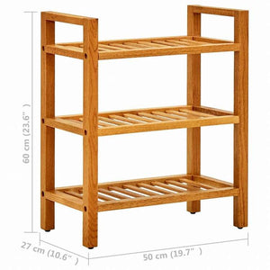 vidaXL 331745 vidaXL シューズラック 3段 50x27x60 cm オーク無垢材ホーム&ガーデン 家事用品 収納&オーガナイザー 衣類・ワードローブ収納 シューズラック・整理収納(代引不可)