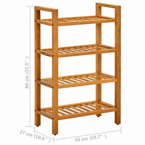 vidaXL 331746 vidaXL シューズラック 4段 50x27x80 cm オーク無垢材ホーム&ガーデン 家事用品 収納&オーガナイザー 衣類・ワードローブ収納 シューズラック・整理収納(代引不可)