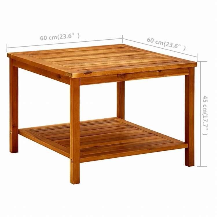 vidaXL コーヒーテーブル 60x60x45cm アカシア無垢材家具 テーブル アクセントテーブル コーヒーテーブル(代引不可)