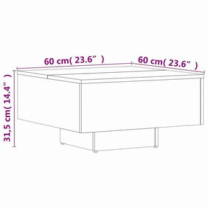 vidaXL コーヒーテーブル ホワイト 60x60x31.5 cm エンジニアリングウッド家具 テーブル アクセントテーブル コーヒーテーブル(代引不可)