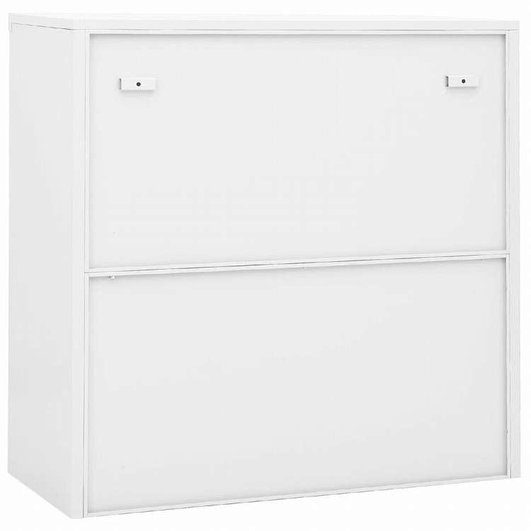 vidaXL オフィスキャビネット スライド式ドア付き ホワイト 90x40x90cm スチール家具 キャビネット&収納 収納キャビネット・ロッカー(代引不可)