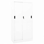 vidaXL オフィスキャビネット スライド式ドア付 ホワイト 90x40x180cm スチール製家具 キャビネット&収納 収納キャビネット・ロッカー(代引不可)