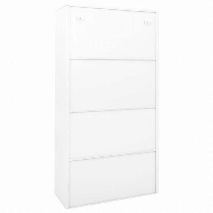vidaXL オフィスキャビネット スライド式ドア付 ホワイト 90x40x180cm スチール製家具 キャビネット&収納 収納キャビネット・ロッカー(代引不可)