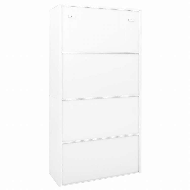 vidaXL オフィスキャビネット スライド式ドア付 ホワイト 90x40x180cm スチール製家具 キャビネット&収納 収納キャビネット・ロッカー(代引不可)