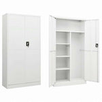 vidaXL ロッカーキャビネット ホワイト 90x40x180 cm スチール家具 キャビネット&収納 ファイル棚(代引不可)