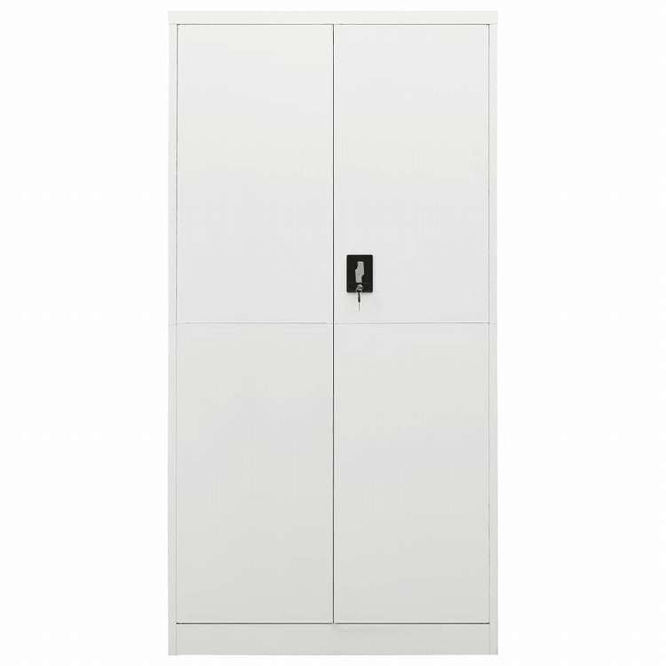 vidaXL ロッカーキャビネット ホワイト 90x40x180 cm スチール家具 キャビネット&収納 ファイル棚(代引不可)