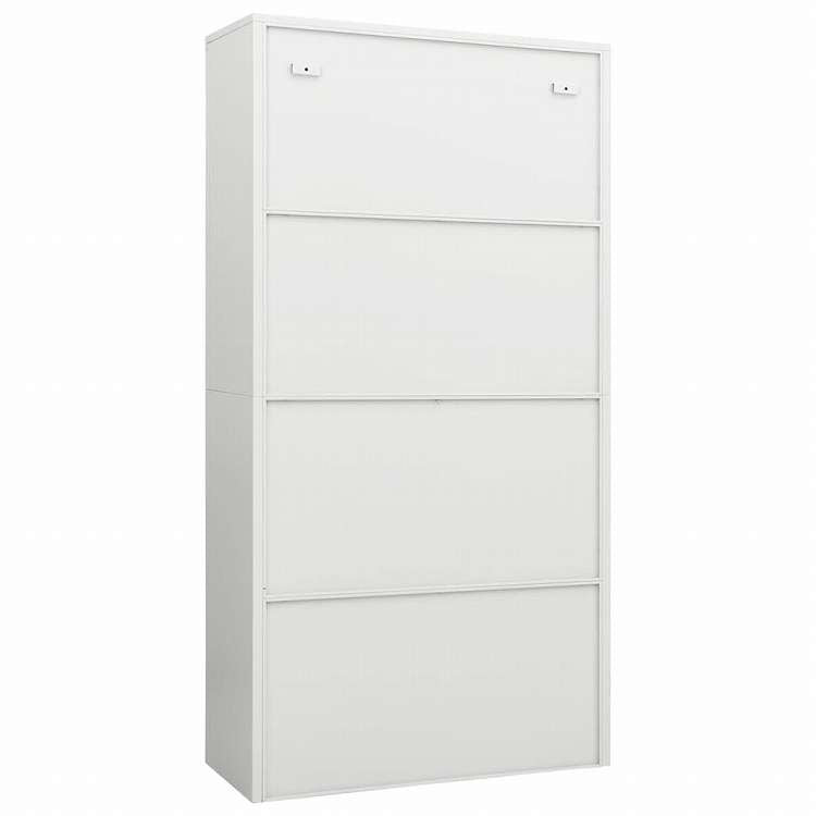 vidaXL ロッカーキャビネット ホワイト 90x40x180 cm スチール家具 キャビネット&収納 ファイル棚(代引不可)
