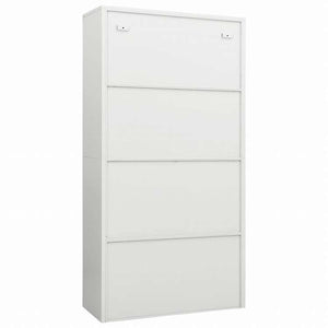 vidaXL ロッカーキャビネット ホワイト 90x40x180 cm スチール家具 キャビネット&収納 ファイル棚(代引不可)