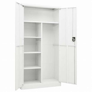 vidaXL ロッカーキャビネット ホワイト 90x40x180 cm スチール家具 キャビネット&収納 ファイル棚(代引不可)
