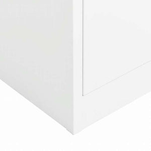 vidaXL ロッカーキャビネット ホワイト 90x40x180 cm スチール家具 キャビネット&収納 ファイル棚(代引不可)