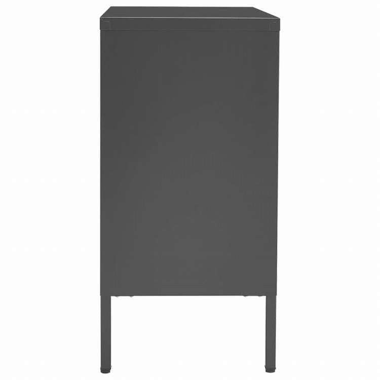 vidaXL サイドボード アントラシート 75x35x70cm スチール&強化ガラス家具 キャビネット&収納 サイドボード(代引不可)