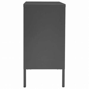 vidaXL サイドボード アントラシート 75x35x70cm スチール&強化ガラス家具 キャビネット&収納 サイドボード(代引不可)