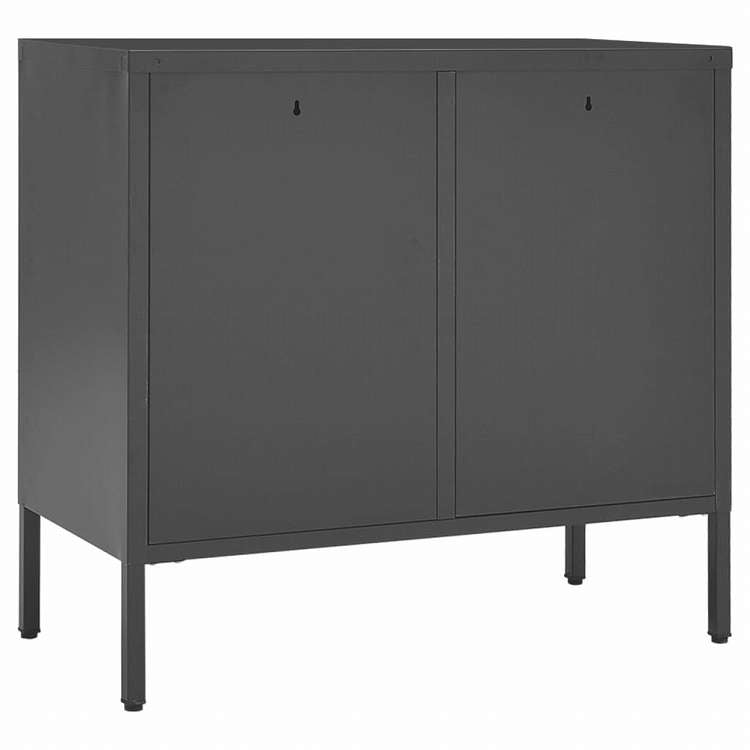 vidaXL サイドボード アントラシート 75x35x70cm スチール&強化ガラス家具 キャビネット&収納 サイドボード(代引不可)