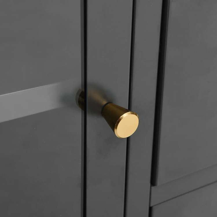 vidaXL サイドボード アントラシート 75x35x70cm スチール&強化ガラス家具 キャビネット&収納 サイドボード(代引不可)