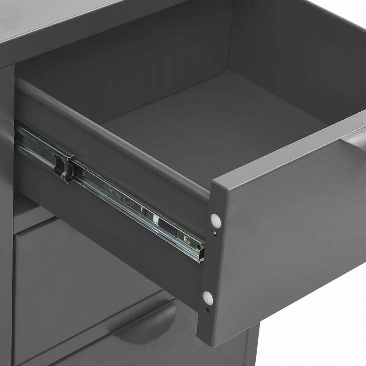 vidaXL サイドボード アントラシート 75x35x70cm スチール&強化ガラス家具 キャビネット&収納 サイドボード(代引不可)