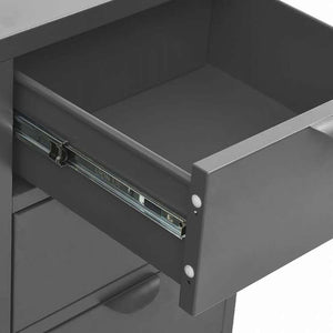 vidaXL サイドボード アントラシート 75x35x70cm スチール&強化ガラス家具 キャビネット&収納 サイドボード(代引不可)