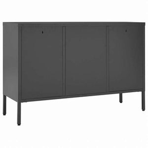vidaXL サイドボード アントラシート 105x35x70cm スチール&強化ガラス製家具 キャビネット&収納 サイドボード(代引不可)