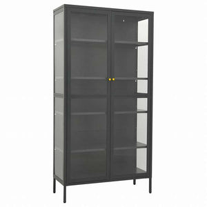 vidaXL ディスプレイキャビネット アントラシート 90x40x180cm スチール&強化ガラス家具 キャビネット&収納 収納キャビネット・ロッカー(代引不可)