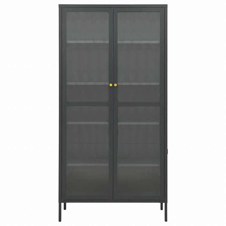 vidaXL ディスプレイキャビネット アントラシート 90x40x180cm スチール&強化ガラス家具 キャビネット&収納 収納キャビネット・ロッカー(代引不可)