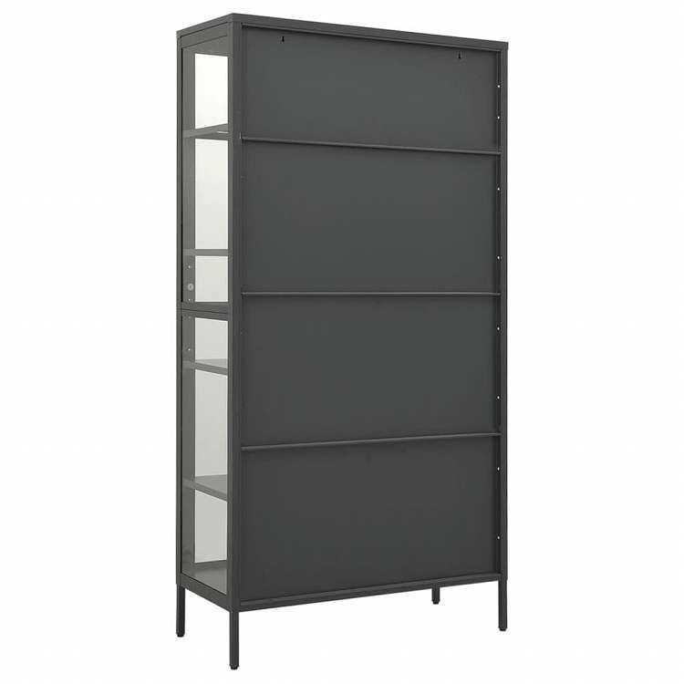 vidaXL ディスプレイキャビネット アントラシート 90x40x180cm スチール&強化ガラス家具 キャビネット&収納 収納キャビネット・ロッカー(代引不可)
