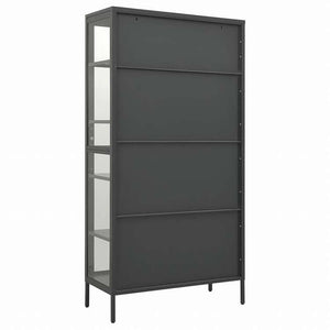 vidaXL ディスプレイキャビネット アントラシート 90x40x180cm スチール&強化ガラス家具 キャビネット&収納 収納キャビネット・ロッカー(代引不可)