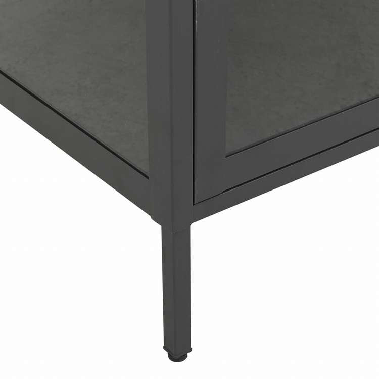 vidaXL ディスプレイキャビネット アントラシート 90x40x180cm スチール&強化ガラス家具 キャビネット&収納 収納キャビネット・ロッカー(代引不可)