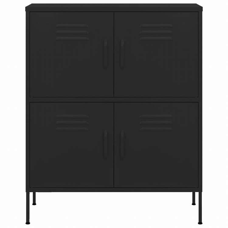 vidaXL ストレージキャビネット ブラック 80x35x101.5cm スチール家具 キャビネット&収納 収納キャビネット・ロッカー(代引不可)