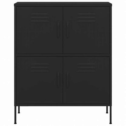 vidaXL ストレージキャビネット ブラック 80x35x101.5cm スチール家具 キャビネット&収納 収納キャビネット・ロッカー(代引不可)