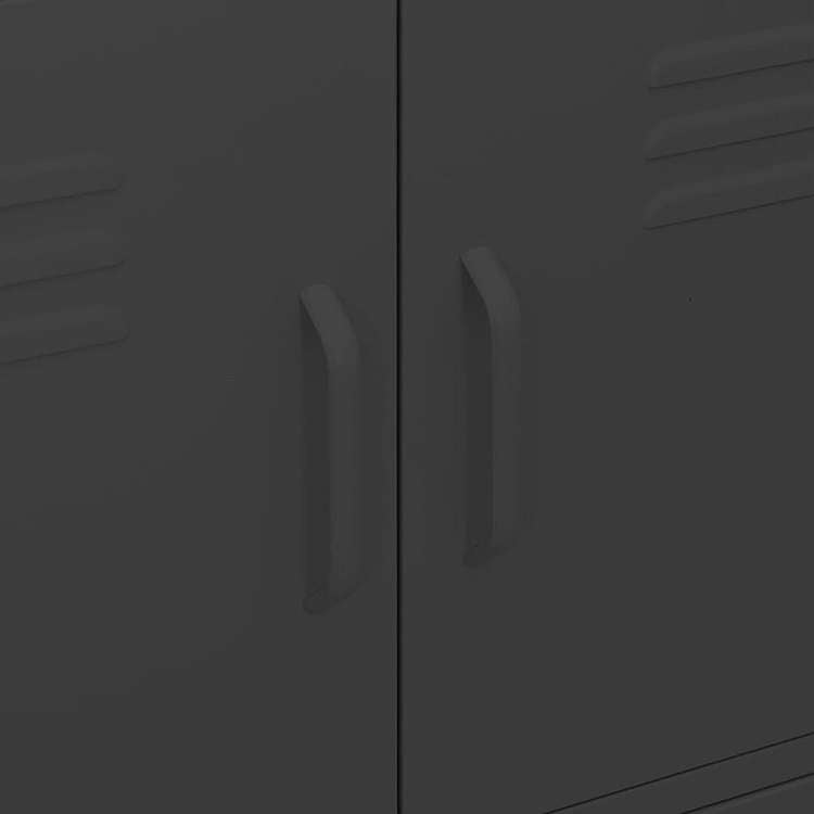 vidaXL ストレージキャビネット ブラック 80x35x101.5cm スチール家具 キャビネット&収納 収納キャビネット・ロッカー(代引不可)