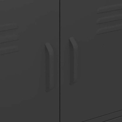 vidaXL ストレージキャビネット ブラック 80x35x101.5cm スチール家具 キャビネット&収納 収納キャビネット・ロッカー(代引不可)