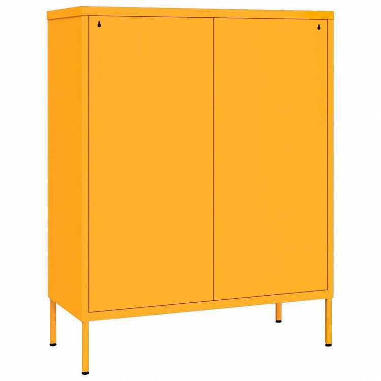 vidaXL 引き出しキャビネット マスタードイエロー 80x35x101.5 cm スチール家具 キャビネット&収納 収納キャビネット・ロッカー(代引不可)