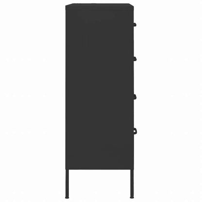 vidaXL 引き出しチェスト ブラック 80x35x101.5 cm スチール家具 キャビネット&収納 ドレッサー(代引不可)