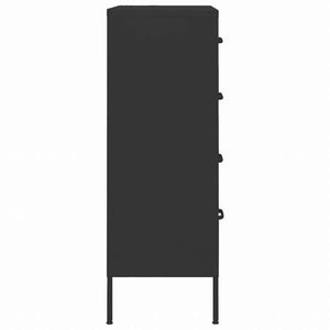 vidaXL 引き出しチェスト ブラック 80x35x101.5 cm スチール家具 キャビネット&収納 ドレッサー(代引不可)