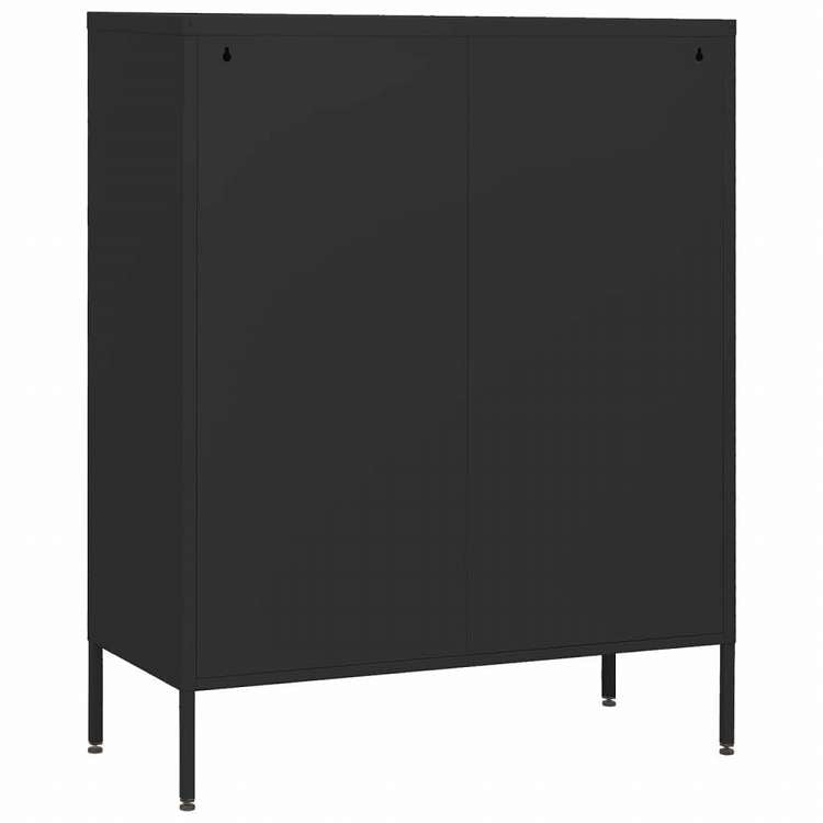 vidaXL 引き出しチェスト ブラック 80x35x101.5 cm スチール家具 キャビネット&収納 ドレッサー(代引不可)