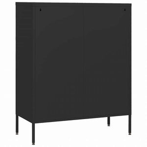 vidaXL 引き出しチェスト ブラック 80x35x101.5 cm スチール家具 キャビネット&収納 ドレッサー(代引不可)