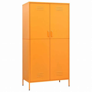 vidaXL 洋服ダンス マスタードイエロー 90x50x180 cm スチール家具 キャビネット&収納 戸棚・ワードローブ(代引不可)