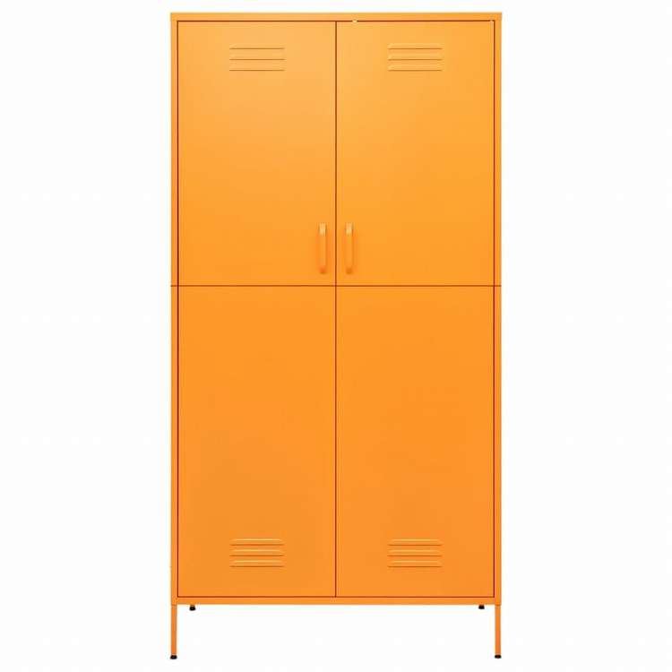 vidaXL 洋服ダンス マスタードイエロー 90x50x180 cm スチール家具 キャビネット&収納 戸棚・ワードローブ(代引不可)