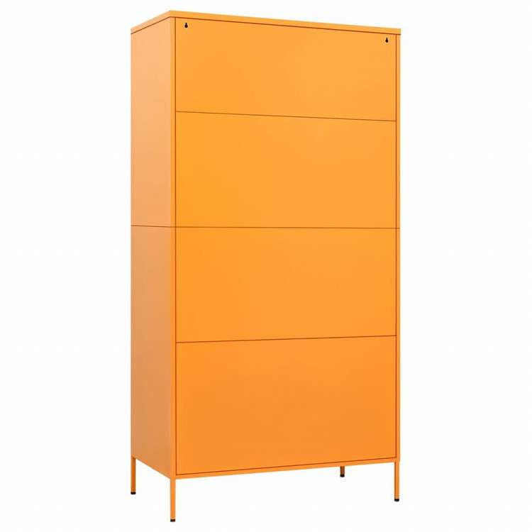 vidaXL 洋服ダンス マスタードイエロー 90x50x180 cm スチール家具 キャビネット&収納 戸棚・ワードローブ(代引不可)