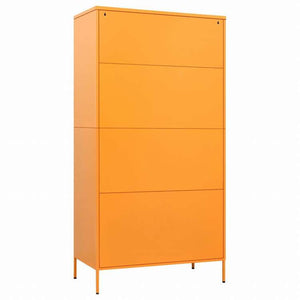 vidaXL 洋服ダンス マスタードイエロー 90x50x180 cm スチール家具 キャビネット&収納 戸棚・ワードローブ(代引不可)