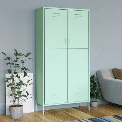 vidaXL 洋服ダンス ミント 90x50x180 cm スチール家具 キャビネット&収納 戸棚・ワードローブ(代引不可)