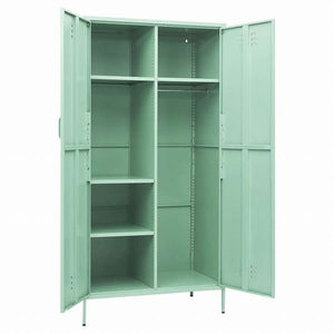 vidaXL 洋服ダンス ミント 90x50x180 cm スチール家具 キャビネット&収納 戸棚・ワードローブ(代引不可)