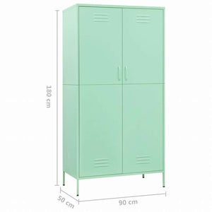vidaXL 洋服ダンス ミント 90x50x180 cm スチール家具 キャビネット&収納 戸棚・ワードローブ(代引不可)