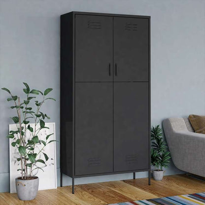 vidaXL 洋服ダンス アントラシート 90x50x180 cm スチール家具 キャビネット&収納 戸棚・ワードローブ(代引不可)