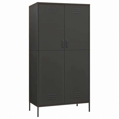 vidaXL 洋服ダンス アントラシート 90x50x180 cm スチール家具 キャビネット&収納 戸棚・ワードローブ(代引不可)