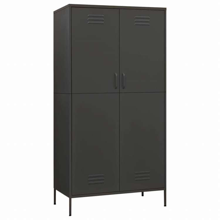 vidaXL 洋服ダンス アントラシート 90x50x180 cm スチール家具 キャビネット&収納 戸棚・ワードローブ(代引不可)