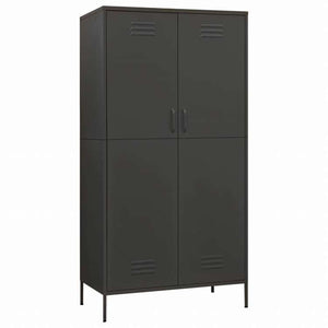 vidaXL 洋服ダンス アントラシート 90x50x180 cm スチール家具 キャビネット&収納 戸棚・ワードローブ(代引不可)