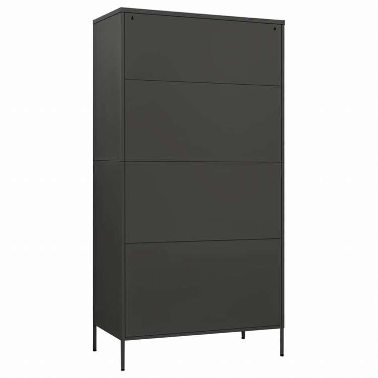 vidaXL 洋服ダンス アントラシート 90x50x180 cm スチール家具 キャビネット&収納 戸棚・ワードローブ(代引不可)