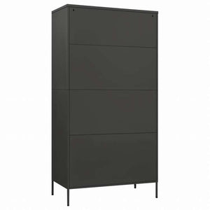 vidaXL 洋服ダンス アントラシート 90x50x180 cm スチール家具 キャビネット&収納 戸棚・ワードローブ(代引不可)