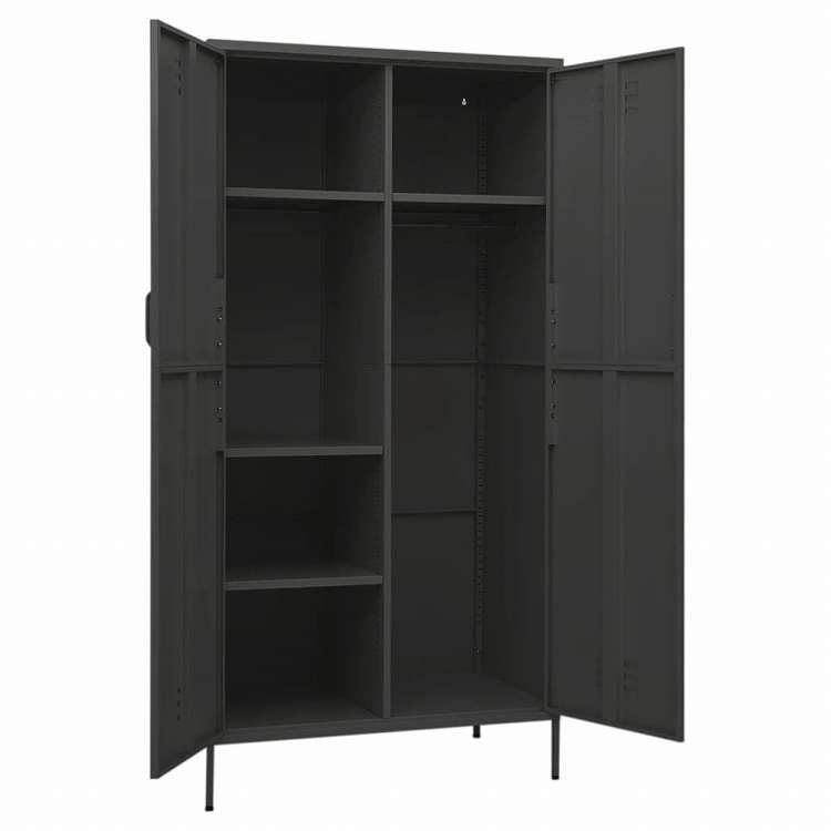 vidaXL 洋服ダンス アントラシート 90x50x180 cm スチール家具 キャビネット&収納 戸棚・ワードローブ(代引不可)